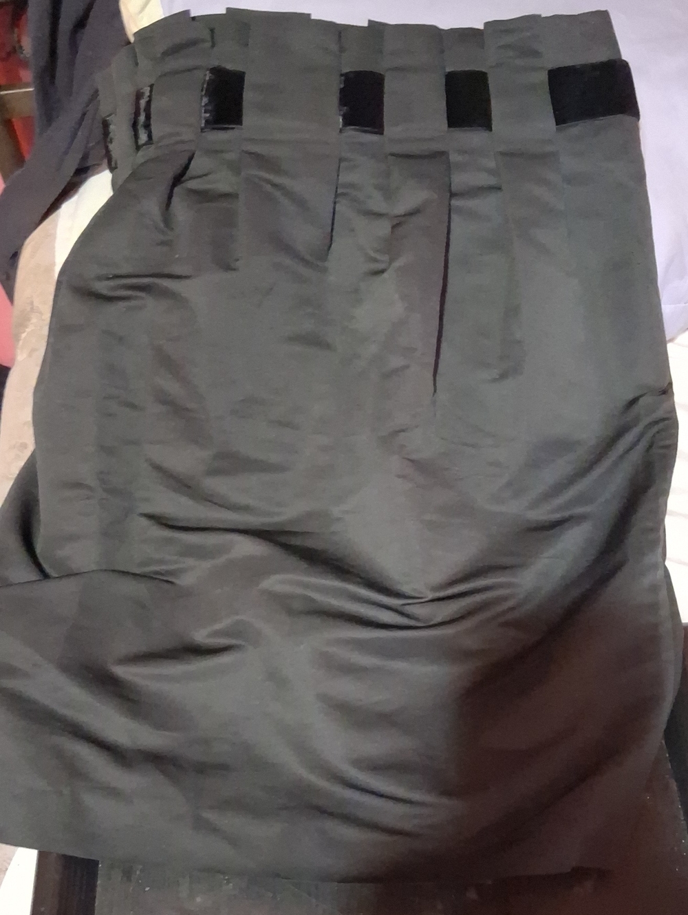 Elegant Black Asymmetrical Women's Skirt with Pleated Velvet Waistband